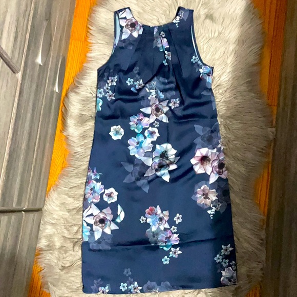 Floral Print Satin A Line Dress - Picture 4 of 5